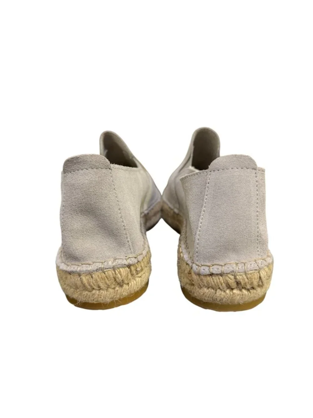 Fabiolas Light Gray Suede Espadrilles Slip-On Size 8